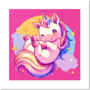 Happy unicorn with vivid colors Posters and Art